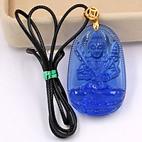 Vòng cổ Hư Không Tạng Bồ Tát pha lê xanh 5cm DEFXN6