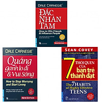 Combo Đắc Nhân Tâm, Quẳng Gánh Lo Đi Và Vui Sống, 7 Thói Quen Của Bạn Trẻ Thành Đạt (tặng kèm 3 bọc sách plastic cao cấp)