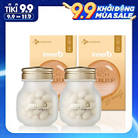 Bộ đôi thực phẩm bảo vệ sức khỏe INNERB AQUA RICH DOUBLEUP lọ 56 viên, cấp ẩm cho làn da mịn màng, ngăn ngừa lão hóa