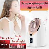 Máy Xông Hơi Mặt Nóng Lạnh Thông Minh Cao Cấp MKS-6 chế độ xông, công nghệ xông nano ion