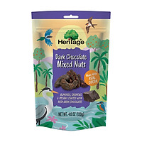 Hạt hỗn hợp khô cao cấp Heritage : Hạnh nhân, hạt điều, hồ đào bọc chocolate đen- Dark chocolate mixed nuts