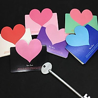 Thiệp trái tim nhiều màu nhỏ xinh - Thiệp 3D mini cute - Thiệp gập hình trái tim sắc màu đẹp độc giá rẻ