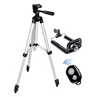 Bộ 1 Tripod Weifeng WT3110 - 1060mm + 1 Giá Đỡ Điện Thoại + 1 Remote Bluetooth Fusitu FT-810 (Trắng) - Hàng Nhập Khẩu