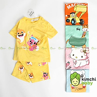 Đồ Bộ Bé Trai, Bé Gái Minky Mom Vải Thun Lạnh Họa Tiết Baby Shark Dễ Thương, Bộ Cộc Tay Cho Bé Mặc Nhà Mùa Hè MKM2118