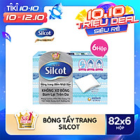 Combo 6 hộp bông tẩy trang Silcot (82 miếng/hộp)