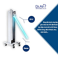 Đèn UVC khử trùng phòng di động Dr.Air UV 60W kèm điều khiển từ xa, cho phòng <60m2-Hàng Chính Hãng
