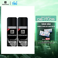 Combo 2 Xịt toàn thân Romano ngăn mồ hôi và mùi cơ thể 150ml x 2 Gentleman