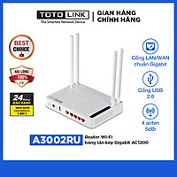 TotoLink A3002RU - Bộ Phát Wifi Chuẩn AC Tốc Độ 1200Mbps Mở Rộng Sóng - Hàng Chính Hãng