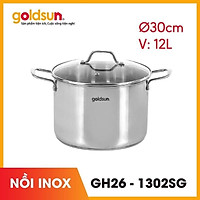 nồi luộc gà inox goldsun gh26 size 30cm dùng được bếp từ