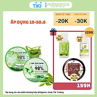 Bộ Đôi Gel Dưỡng Ẩm, giảm Mụn Gel Nha Đam Tươi MILAGANICS 300ml + Gel Trà Xanh MILAGANICS 300ml