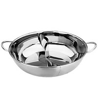 Nồi Đựng Lẩu 2 Ngăn Thép Không Gỉ (34cm)