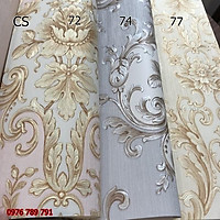 Giấy Dán Tường Hàn Quốc Hoa Văn Cổ Điển Cho Phòng Khách Đẹp, Sang Trọng, Lụa Không Keo Sẵn , Khổ 1.06m