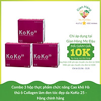 Combo 3 Thực phẩm chức năng KoKo 25- Cao Khô Hà Thủ Ô Collagen Làm Đen Tóc Đẹp Da