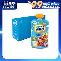 Thùng 12 Gói Trái cây nghiền vị táo, quả tầm xuân và nam việt quất Fruto Nyanya 90g