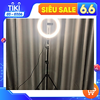Đèn Livestream size 26 36 45 cm và chân đế 2m hỗ trợ chụp ảnh Make up trang điểm nhiều chế độ sáng, kèm kẹp điện thoại - Hàng chính hãng