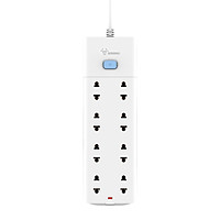 Ổ Cắm Điện Gongniu Đa Năng 8 Ổ 1 Công Tắc – Công Suất 10A/250/2500W – Trắng – Chính Hãng (V1080)