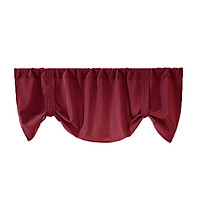 Solid Color Window Voile Sheer Curtain Valance Tiers Gray