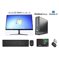 Bộ máy tính ĐỒNG BỘ ELITE để bàn ( Core i5 - 4570 / Ram 8Gb / SSD 128GB + HDD 500GB ) Màn hình 22 inch Không viền , IPS + Tặng bàn phím chuột + bàn di chuột + USB wifi - HÀNG CHÍNH HÃNG