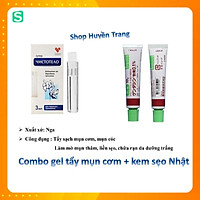Combo gel tẩy mụn cơm, mụn cóc + kem sẹo Nhật