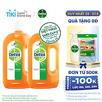 Bộ 2 Chai Dung Dịch Diệt Khuẩn Đa Năng Dettol 1L