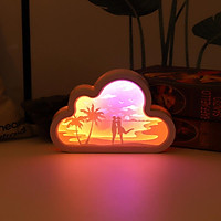 đèn ngủ khắc giấy 3D Kết hợp với dải đèn LED, tiêu thụ điện năng thấp Hỗ trợ USB