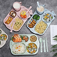 6 Cái/bộ Bé Bộ Bát Đĩa Bộ Đồ Ăn Sợi Tre Tự Nhiên Bát Chén Muỗng Đĩa Dĩa Ăn Món Ăn Cho Trẻ Em dụng Cụ
