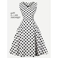 DRESS171 DẦM XÒE VINTAGE CHẤM BI