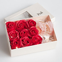 Hộp quà tặng sinh nhật, hộp quà Valentine hoa hồng sáp kèm phụ kiện tóc