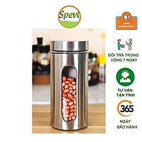 Hộp Đựng Thực Phẩm Bằng Thủy Tinh Bọc Inox 201 Hình Trụ Tròn Cao Cấp Chống Ẩm Mốc Tốt, Siêu Bền - Hàng Chính Hãng