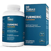 Dr Tobias Turmeric Curcumin - with Bioperine (Black Pepper) - 1500mg per 2 Capsules - Color of Capsules May Vary (120 Capsules)