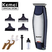 Tông đơ chấn viền cắt tóc, cạo trọc, cạo râu fade tóc, khắc tóc đi viền nét Kemei KM-5021 chuyên dụng cho salon, tiệm tóc, cá nhân đi kèm với máy có bộ cữ lược căn độ dài chuyên dụng Tặng kèm bộ 2 kẹp cá sấu chia tóc ( màu ngẫu nhiên )