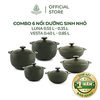 Bộ 6 Nồi Sứ Dưỡng Sinh Minh Long (0.35L/0.55L - 0.4L/0.85L) - Hàng Chính Hãng