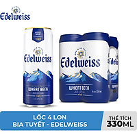 Lốc 4 lon Bia Tuyết - Edelweiss 330ml/lon