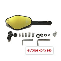 Gương Xe Máy Chiếu Hậu Thời Trang Elisse Xoay 360 Nhôm Màu Cán Kèm Ốc Gắn GR5 Cao Cấp Cho Xe Wave Airblade SH SH Mode