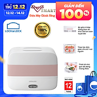 Hộp Cơm Điện Lock&Lock 1.7L EJR236WHT( gồm 4 hộp inox đựng cơm canh, có tay xách mang đi) Tặng Muỗng inox - Hàng Chính Hãng