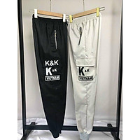Quần jogger kaki nam 1 túi hộp in K&K Việt Nam mềm mịn phong cách năng động