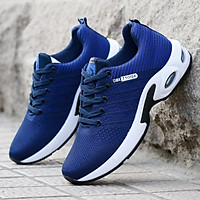 Giày thể thao buộc dây Giày sneakers thể thao nam Giày thể thao vải thoáng khí Màu đen Màu xanh G89 - Xanh - 42