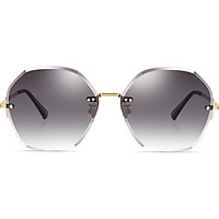 PARZIN 2019 new fashion nylon sunglasses female frameless translucent driving tide sunglasses female 8224 red tea color film