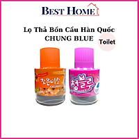 Lọ thả bồn cầu Hàn Quốc CHUNG BLUE 180g cốc thả bồn cầu Toilet khử mùi sạch khuẩn hương ngàn hoa