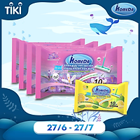 Combo 4 + 1 Gói Khăn ướt lau sàn kháng khuẩn tiện dụng IHomeDa - Hương Cam chanh Kháng Khuẩn - Hương Hoa Thơm Ngát ( 10 miếng ) - Combo 4 + 1 iHomeda anti bacteria floor and kitchen wet wipes - Orange Lime Scent ( 10 sheets per package)