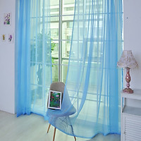 Tailored 1 PCS Pure Color Tulle Door Window Curtain Drape Panel Sheer Scarf Valances
