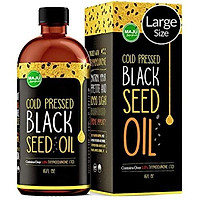 MAJU's Black Seed Oil 16oz: 3x% Thymoquinone, Cold Pressed, no Pesticides, 100% Turkish Black Cumin Nigella Sativa Seed Oil (Better Than Organic), non-GMO, 100% Liquid Pure Blackseed Oil, Glass Bottle