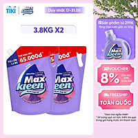 Combo 2 Túi nước giặt xả Maxkleen Hương Huyền Diệu 3.8kg/túi