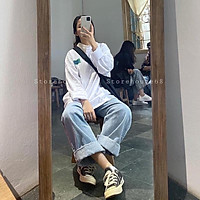 Áo thun tay dài form rộng unisex sweater Chữ Handle nam nữ ulzzang Wind