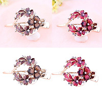 2x Strong Floral Hair Clip Single Prong Zircon Thick Hairpin Clamp Barrette