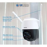 Camera Wifi Không Dây Xoay 360 Ngoài Trời Kbone KN-S45F 4.0 Megapixel, Có Màu Đêm Đàm Thoại 2 Chiều Báo Động-Hàng Chính Hãng