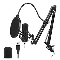 Bộ micrô USB 192KHZ / 24BIT Micrô ngưng tụ Podcast chuyên nghiệp cho PC Karaoke Studio