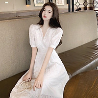 Váy trắng nữ hàng Quảng Châu cao cấp mẫu mới nhất V151 (KÈM ẢNH THẬT)
