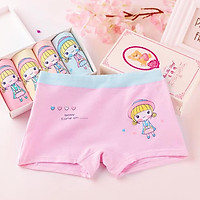 Quần chip đùi bé gái 1 set 4 cái 4 màu khác nhau nơ xanh