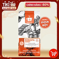 Cà Phê Robusta Honey Rang Mộc Xay Nguyên Chất Message Coffee Thượng Hạng 100%, Dùng Pha Máy, Pha Phin